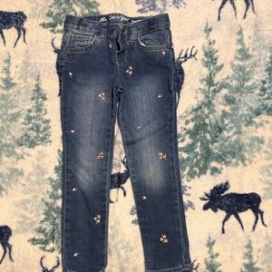 Cat & Jack Dark Blue Skinny Jeans with Gold Stitching